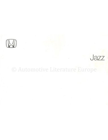 2002 HONDA JAZZ OWNER'S MANUAL DUTCH