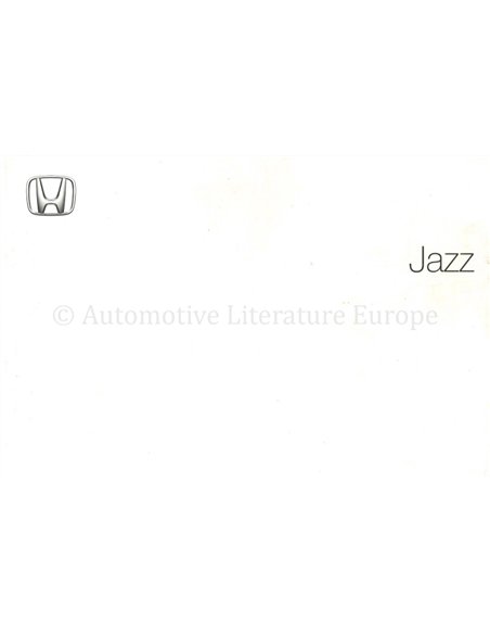 2002 HONDA JAZZ INSTRUCTIEBOEKJE NEDERLANDS