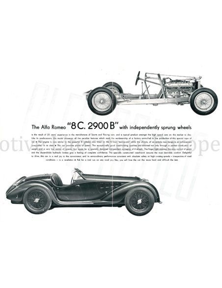 1938 ALFA ROMEO 6C 2300 B PROSPEKT FRANZÖSISCH