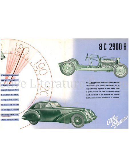 1938 ALFA ROMEO 8C 2900 2900 B PROSPEKT ENGLISCH
