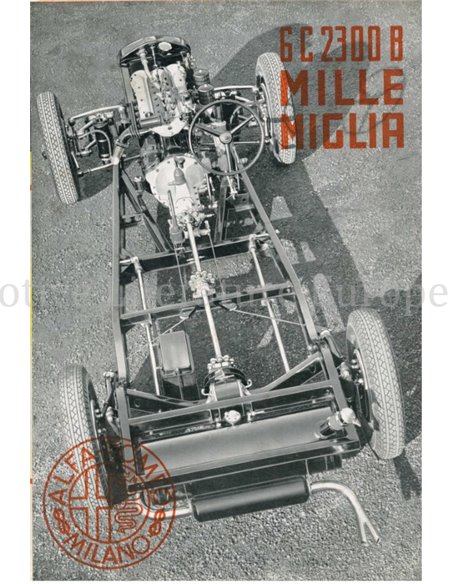 1938 ALFA ROMEO 6C 2300 B 1000 MIGLIA BROCHURE ENGLISH