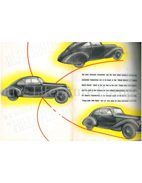 1938 ALFA ROMEO 6C 2300 B 1000 MIGLIA BROCHURE ENGELS
