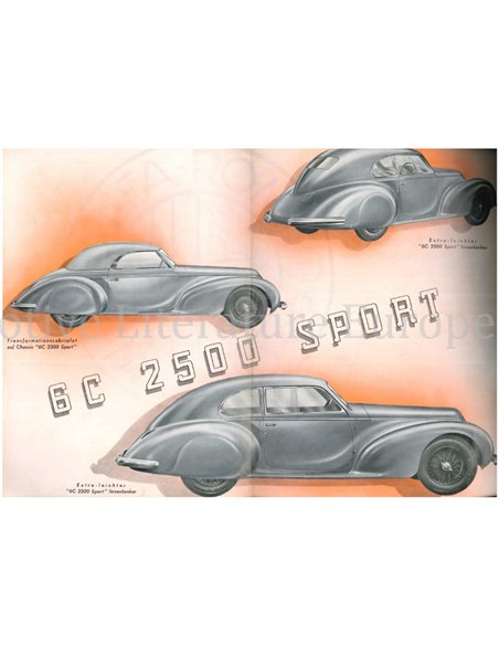 1939 ALFA ROMEO 6C 2500 SPORT BROCHURE DUITS