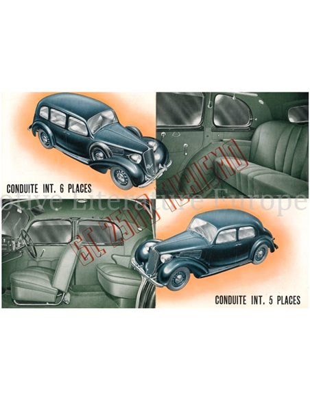 1939 ALFA ROMEO 6C 2500 TURISMO BROCHURE FRANS