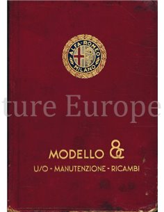 1949 ALFA ROMEO 6C 2500 SPORT & SUPERSPORT BETRIEBSANLEITUNG ITALIENISCH