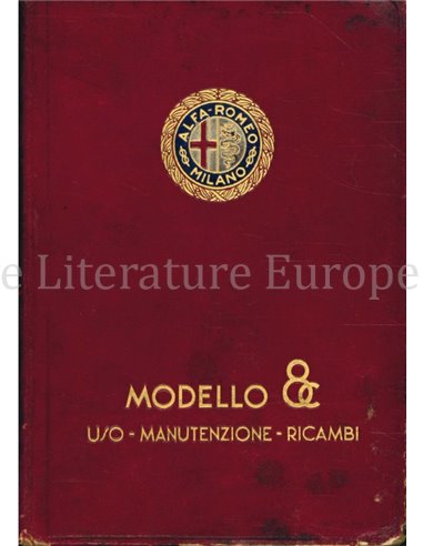 1934 ALFA ROMEO 8C 2300 INSTRUCTIEBOEKJE | ONDERDELENBOEK ITALIAANS