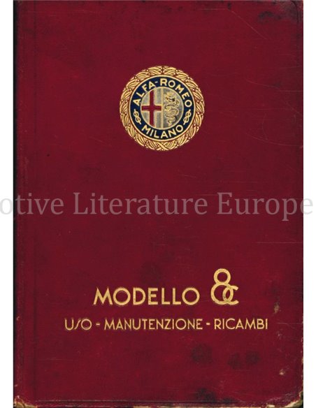 1949 ALFA ROMEO 6C 2500 SPORT & SUPERSPORT BETRIEBSANLEITUNG ITALIENISCH