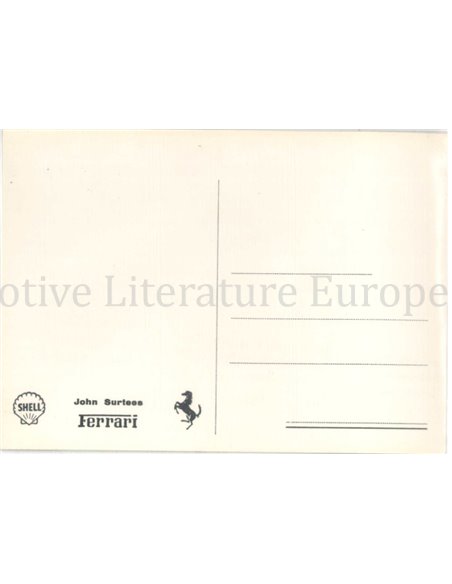 1965 FERRARI JOHN SURTEES POSTKARTE