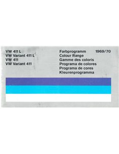 1969/70 VOLKSWAGEN 411 KLEUREN EN BEKLEDING PROGRAMMA BROCHURE 