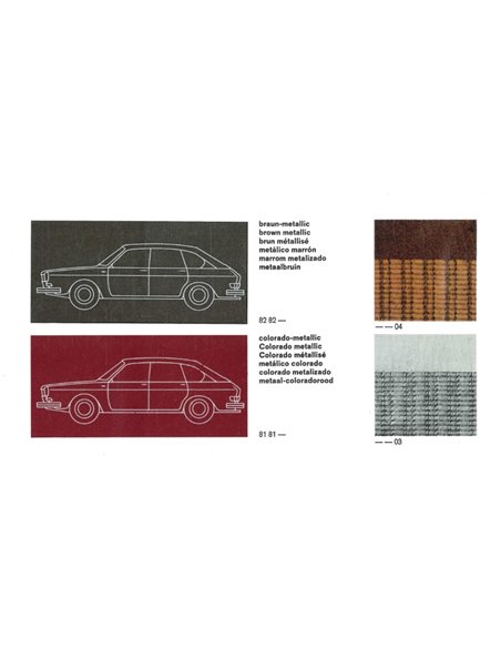 1969/70 VOLKSWAGEN 411 KLEUREN EN BEKLEDING PROGRAMMA BROCHURE 
