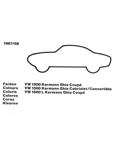 1967/68 VOLKSWAGEN KARMANN GHIA COLOUR AND UPHOLSTERY BROCHURE