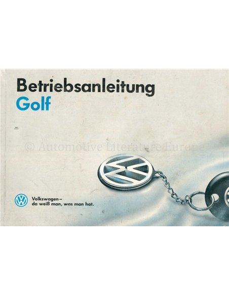 1992 VOLKSWAGEN GOLF BETRIEBSANLEITUNG DEUTSCH