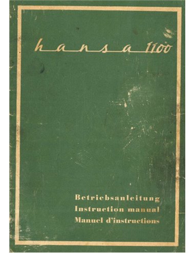 1959 HANSA 1100 INSTRUCTIEBOEKJE DUITS | ENGELS | FRANS