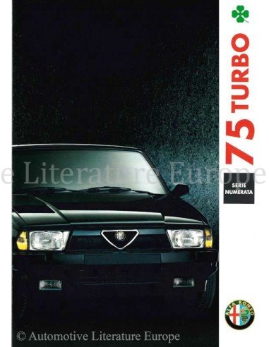 1991 ALFA ROMEO 75 TURBO QV LIMITED EDITION BROCHURE ITALIAANS