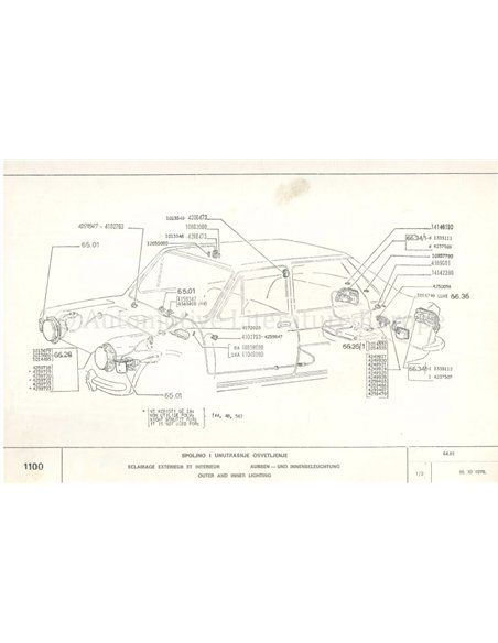 1976 ZASTAVA 1100 ERSATZTEILKATALOG 