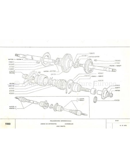 1976 ZASTAVA 1100 ERSATZTEILKATALOG 