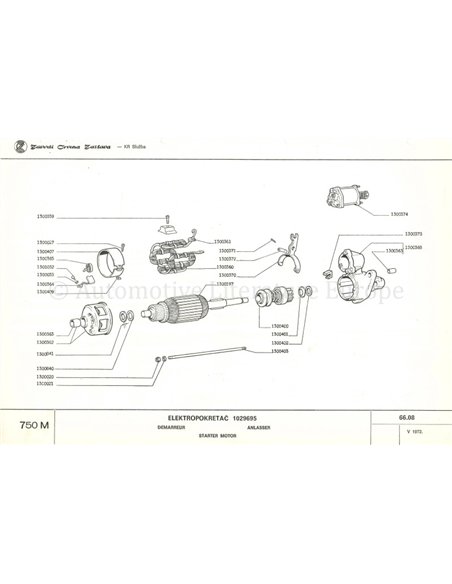 1972 ZASTAVA 750M ERSATZTEILKATALOG 