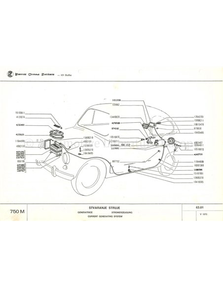 1972 ZASTAVA 750M ERSATZTEILKATALOG 