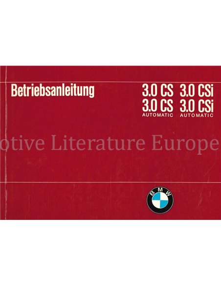 1972 BMW 3.0 CS | 3.0 CSI (AUTOMATIC) INSTRUCTIEBOEKJE DUITS