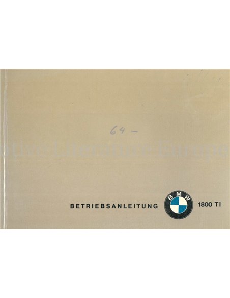 1964 BMW 1800 TI BETRIEBSANLEITUNG DEUTSCH