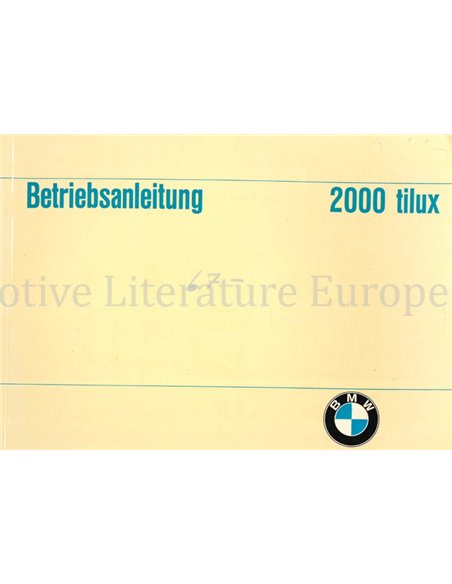 1968 BMW 2000 TILUX BETRIEBSANLEITUNG DEUTSCH