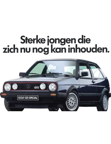1988 VOLKSWAGEN GOLF GTI SPECIAL BROCHURE DUTCH