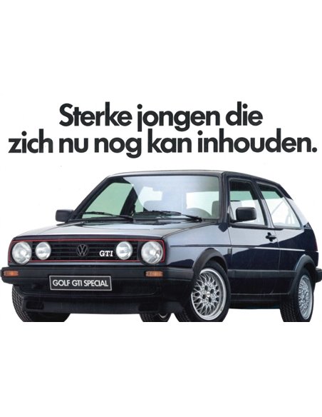 1988 VOLKSWAGEN GOLF GTI SPECIAL PROSPEKT NIEDERLÄNDISCH