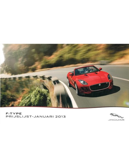 2013 JAGUAR F-TYPE PRIJSLIJST NEDERLANDS