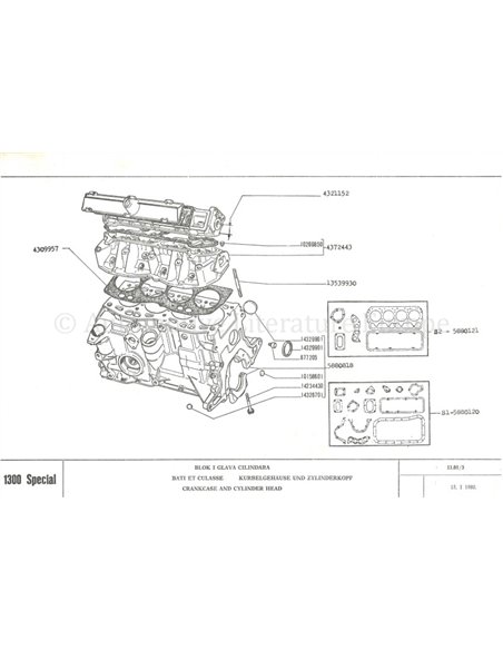 1980 ZASTAVA 1100 ERSATZTEILKATALOG 