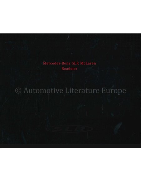 2007 MERCEDES BENZ SLR MCLAREN ROADSTER BROCHURE FRENCH