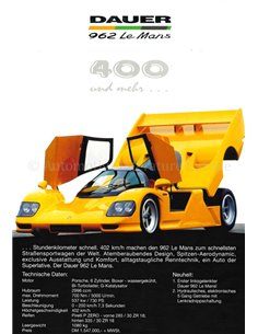 1993 DAUER 962 LEMANS BROCHURE DUITS 2