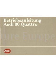 1983 AUDI 80 QUATTRO BETRIEBSANLEITUNG OWNERS MANUAL GERMAN
