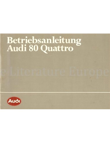 1983 AUDI 80 QUATTRO INSTRUCTIEBOEKJE DUITS