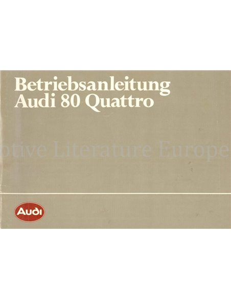 1983 AUDI 80 QUATTRO INSTRUCTIEBOEKJE DUITS