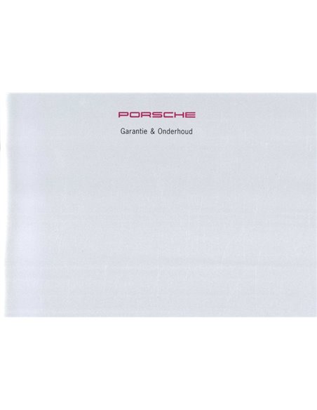 1996 PORSCHE 911 WARRANTY & MAINTENANCE DUTCH