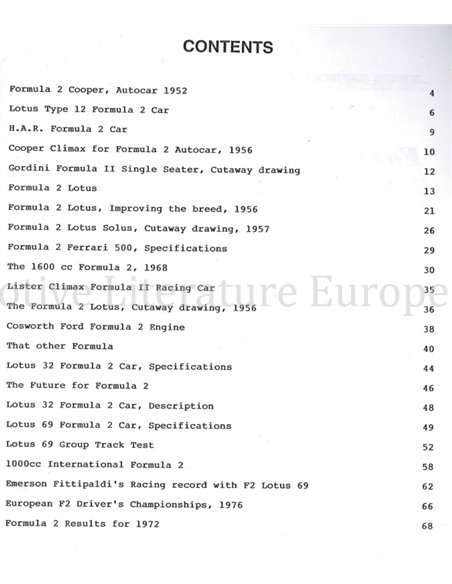 A GUIDE TO FORMULA 2, THE ESSENTIAL GUIDE TO FORMULA 2 CARS WITH RACING RESULTS OF ALL MAJOR EVENTS