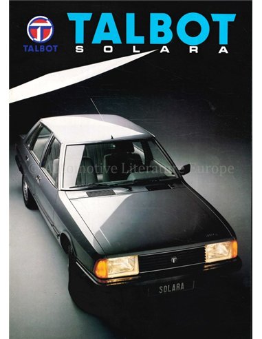 1982 TALBOT SOLARA BROCHURE NEDERLANDS