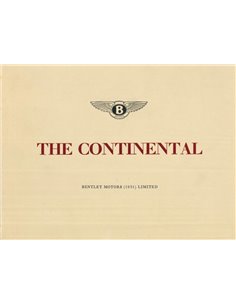1952 BENTLEY CONTINENTAL BROCHURE ENGLISH