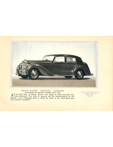 1946 BENTLEY MARK VI PROSPEKT ENGLISCH