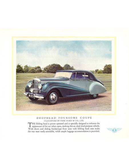 1951 BENTLEY MARK VI BROCHURE ENGELS