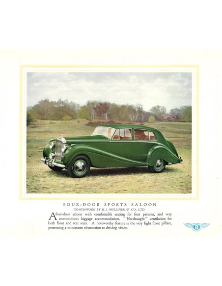 1951 BENTLEY MARK VI BROCHURE ENGELS