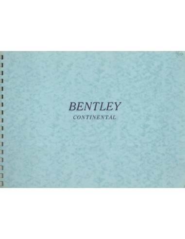 1960 BENTLEY CONTINENTAL PROSPEKT ENGLISCH
