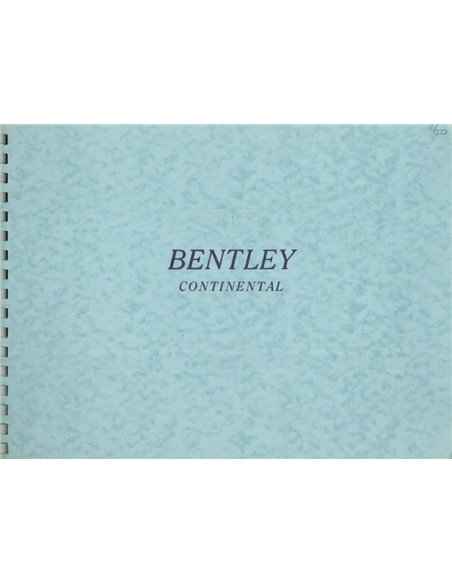 1960 BENTLEY CONTINENTAL BROCHURE ENGLISH