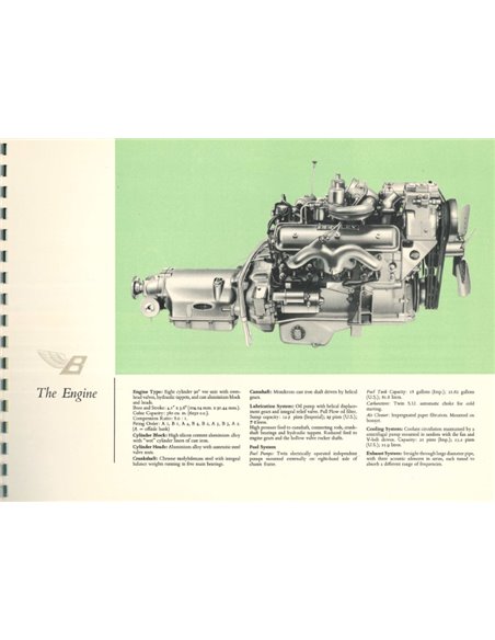 1960 BENTLEY CONTINENTAL BROCHURE ENGLISH