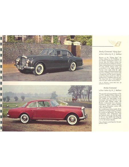 1960 BENTLEY CONTINENTAL BROCHURE ENGELS