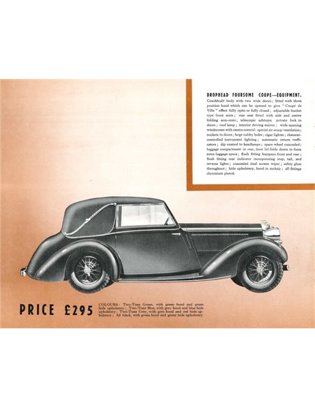 1937 TALBOT TEN BROCHURE ENGLISH