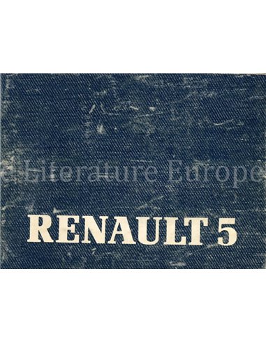 1985 RENAULT 5 BETRIEBSANLEITUNG NIEDERLÄNDISCH