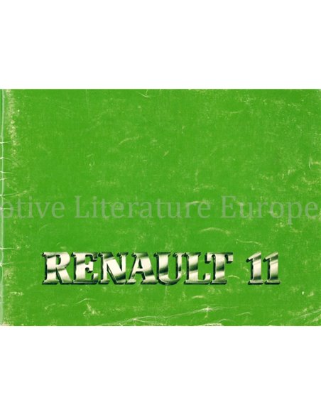 1983 RENAULT 11 OWNERS MANUAL DUTCH