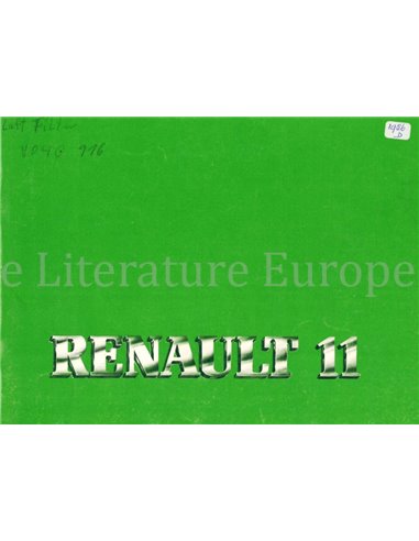 1986 RENAULT 11 BETRIEBSANLEITUNG DEUTSCH