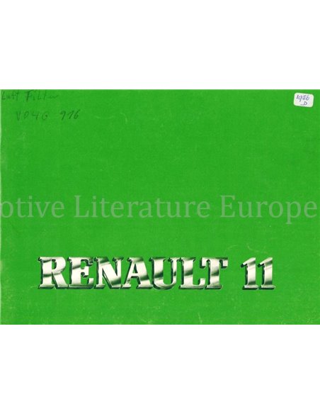 1986 RENAULT 11 INSTRUCTIEBOEKJE DUITS